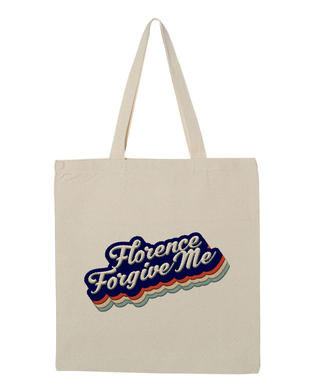 Retro Florence Forgive Me Chenille Patch Tote Bag